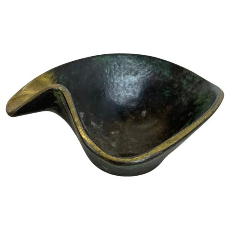 Small Organic Form Brass Ashtray by Carl Aubck, 1950s for sale at Pamono