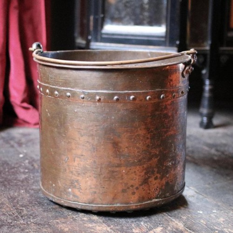 Antique Arts and Crafts Riveted Copper Coal Bin for sale at Pamono