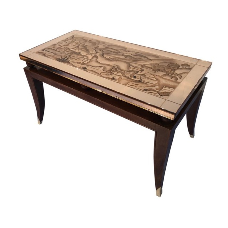 Art Deco French Coffee Table in the Style of Pascaud, 1940s for sale at Pamono