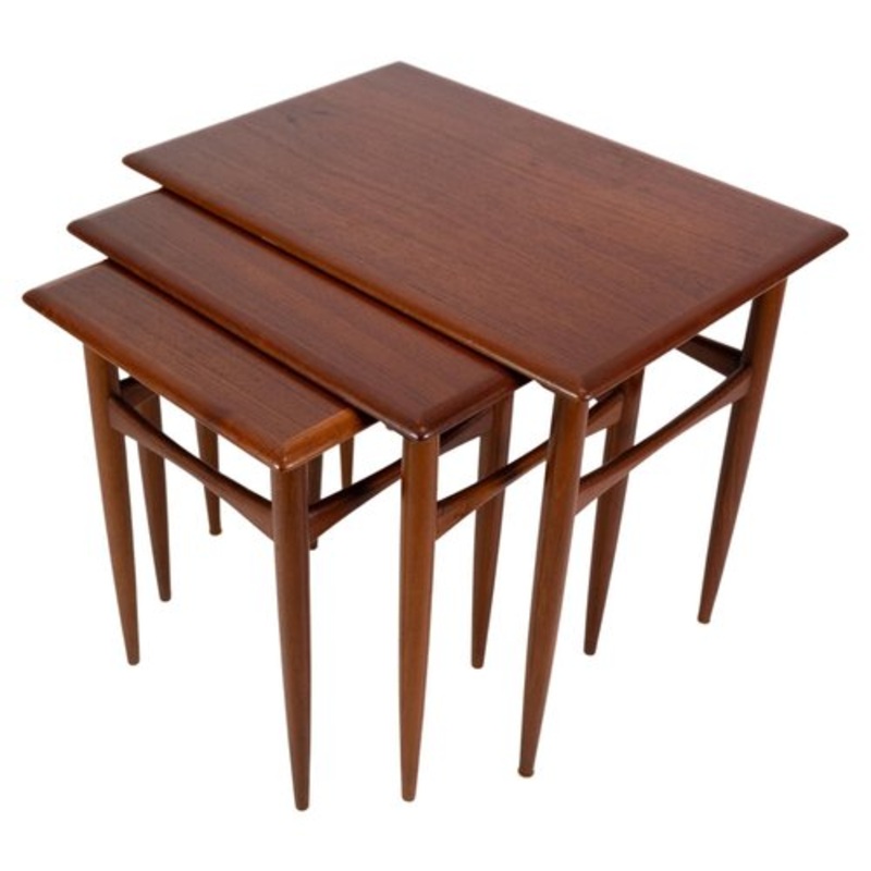 Danish Nesting Tables in Teak Wood, 1960s, Set of 3 for sale at Pamono