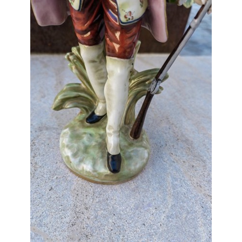 Hunter in the Bourbon Era Ceramic Statuine by Capodimonte, 1940s for sale at Pamono
