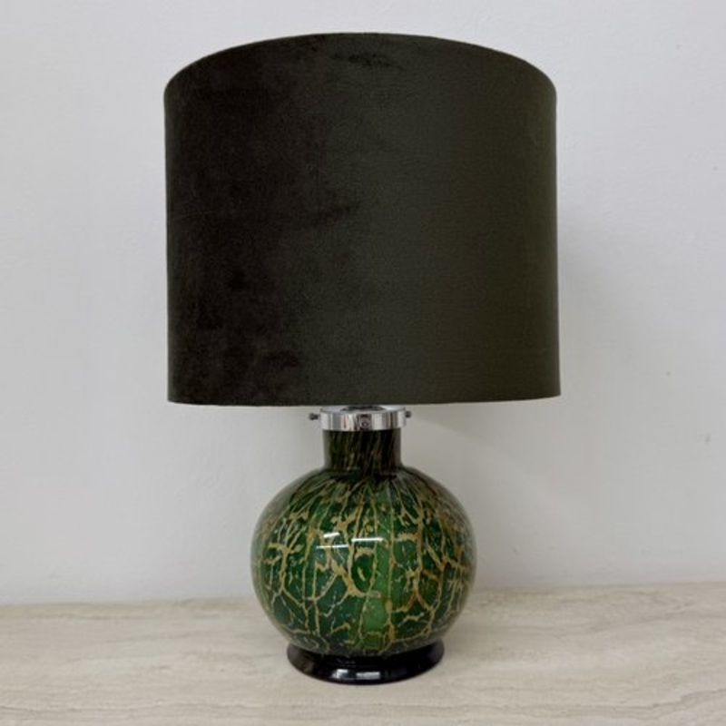 Ikora Green Glass Table Lamp by Karl Wiedmann for WMF, 1930s for sale at Pamono