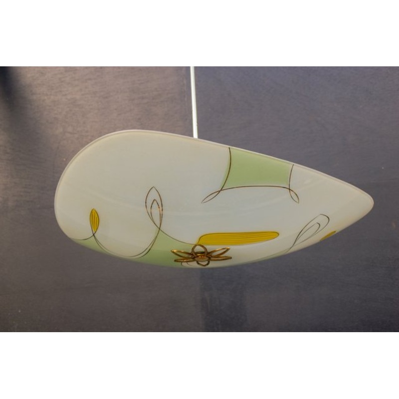 Mid-Century German Glass Pendant Lamp for sale at Pamono