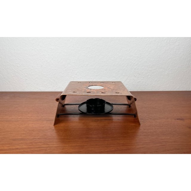 Mid-Century Modern Copper and Leather Tea Warmer, 1960s for sale at Pamono
