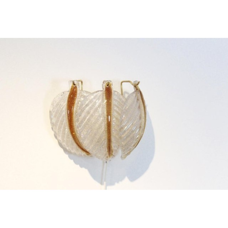 Murano Glass Leaf Wall Light from A.V Mazzega, 1970s for sale at Pamono