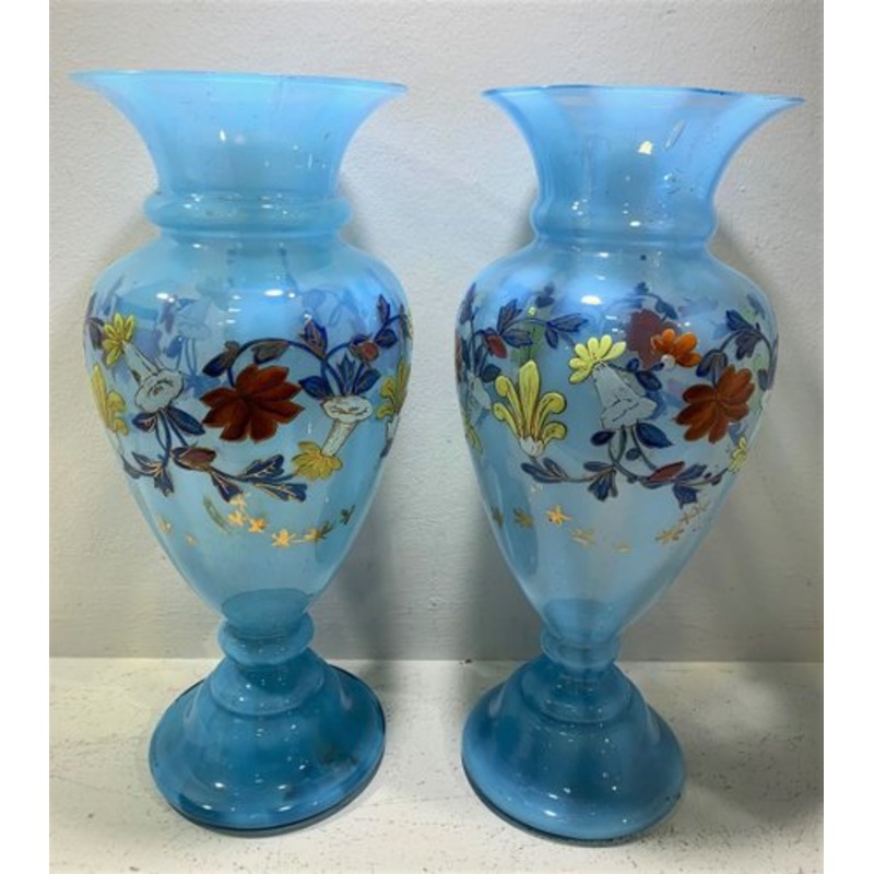 Opaline Glasses Vases from Cristal de Cartagena, Set of 2 for sale at Pamono