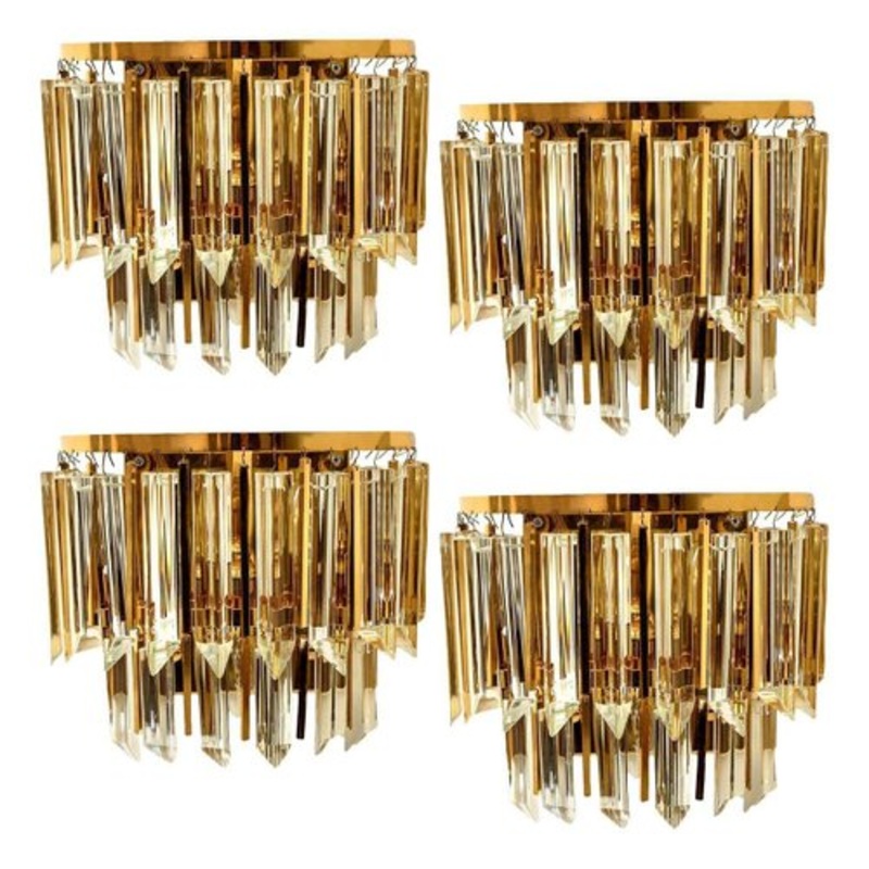 Palwa Murano Glass and Brass Sconce, Austria, 1960s for sale at Pamono