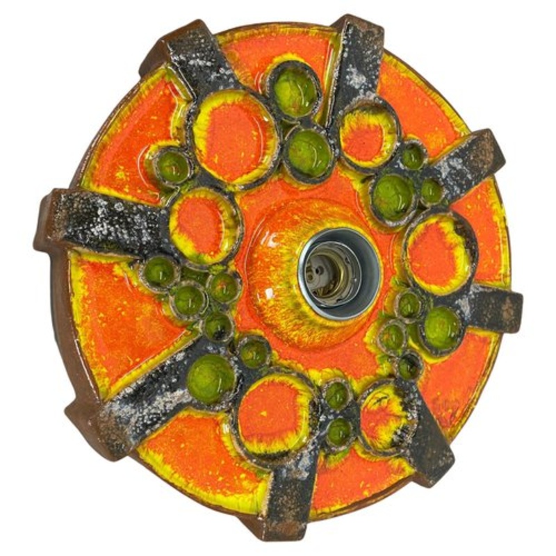 Pop Art Fat Lava Wall Light in Ceramic, 1970 for sale at Pamono