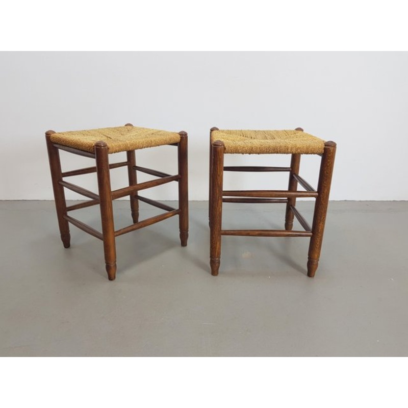 Set of Mid-Century Danish Papercord and Rope Beech Stool, 1960s for sale at Pamono