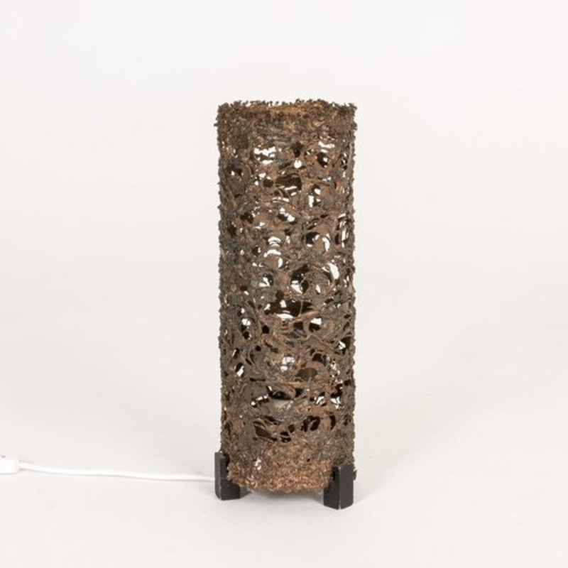 Swedish Brutalist Copper Table Lamp, 1960s for sale at Pamono