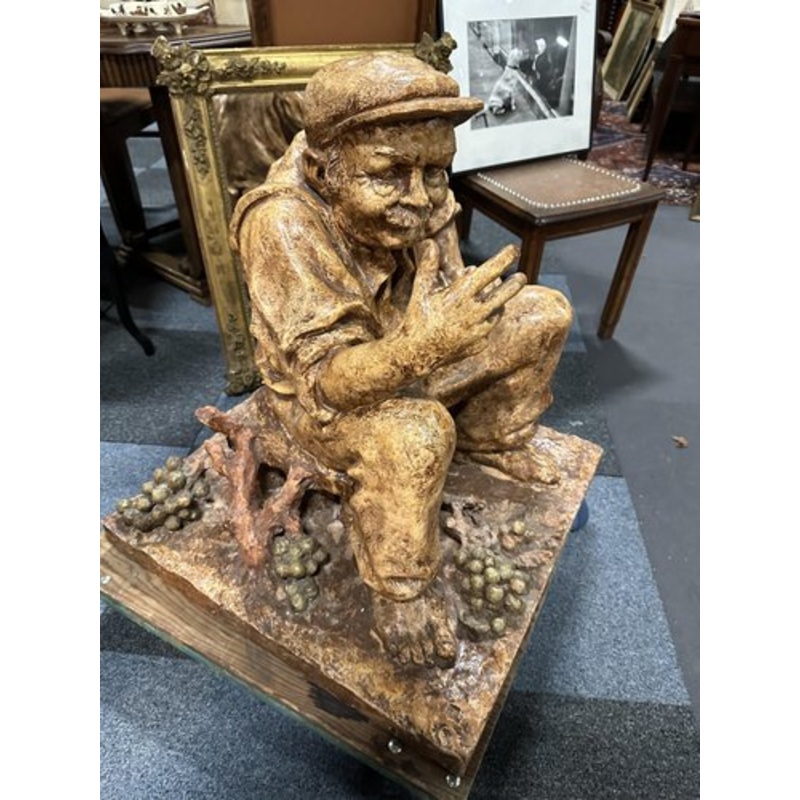 Terracotta Character Figure, 1920s for sale at Pamono