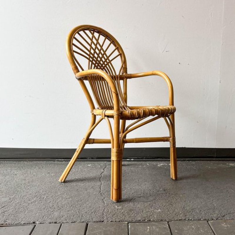 Vintage Bamboo & Rattan Armchair for sale at Pamono
