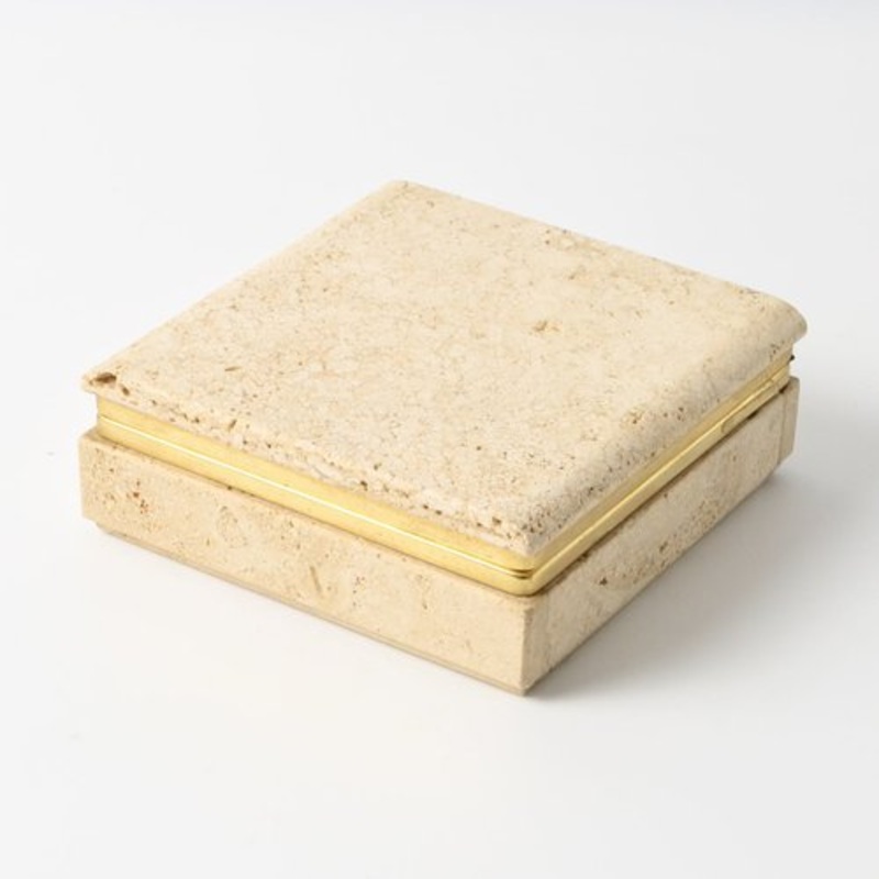 Vintage Italian Travertine Box from Cerri Nestore, 1970s for sale at Pamono