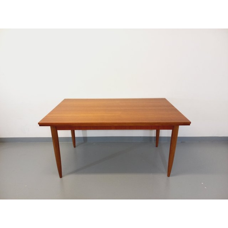 Vintage Scandinavian Style Dining Table in Teak, 1960s for sale at Pamono