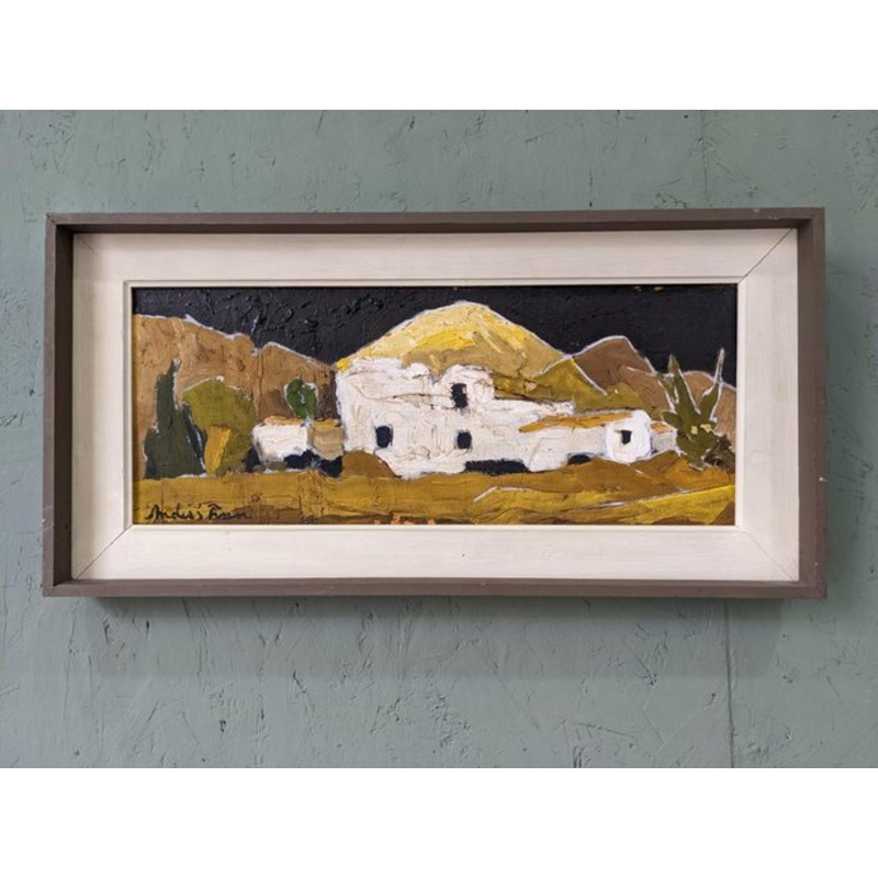 White Village, Oil Painting, Framed for sale at Pamono