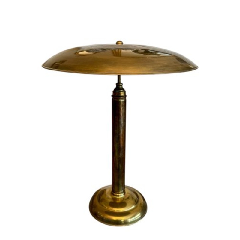 Art Deco Brass Table Lamp, Central Europe, 1930s for sale at Pamono