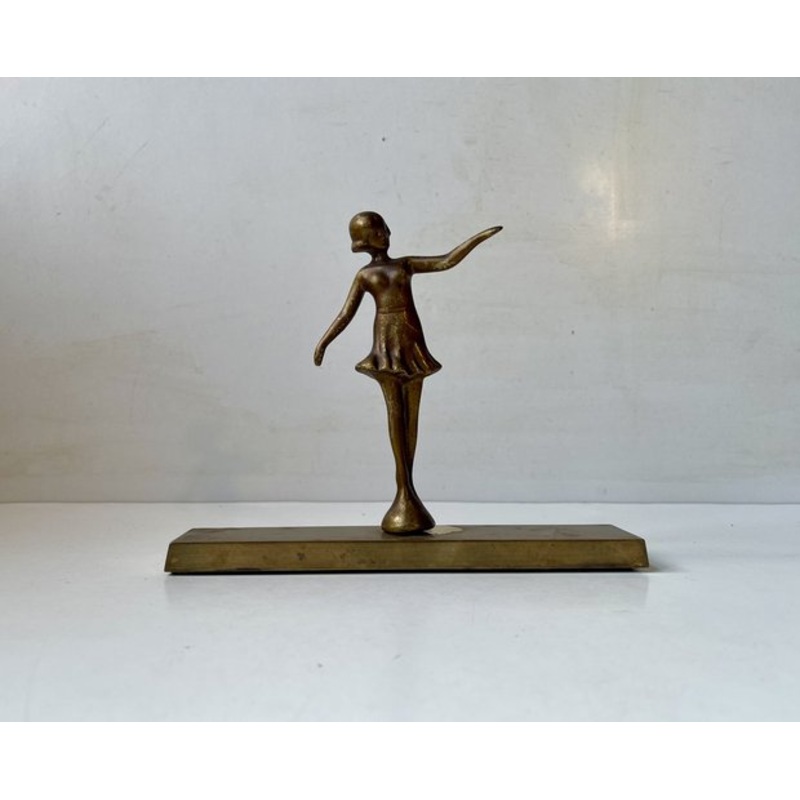 Ballerina Desk Figurine in Bronze, 1940s for sale at Pamono