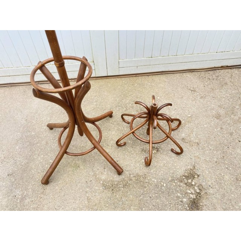 Baumann Bistro Swivel Parrot Coat Rack in Curved Wood, 1960s for sale at Pamono