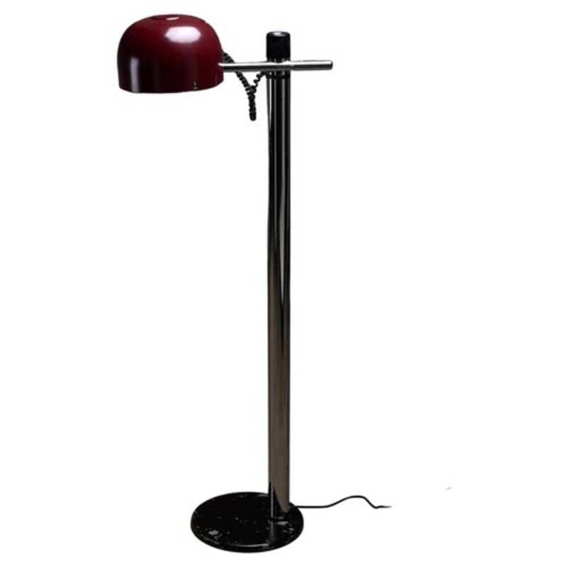 Chrome & Bordeaux Floor Lamp by Enrique Franch for Metalerte, 1970s for sale at Pamono