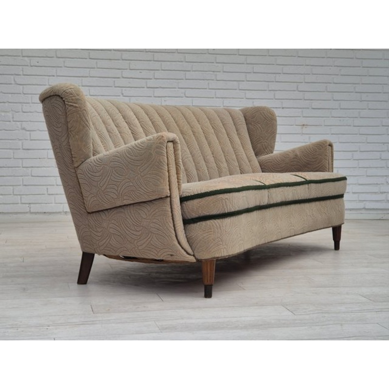Danish 3 Seater Cotton-Wool Sofa, 1960s for sale at Pamono