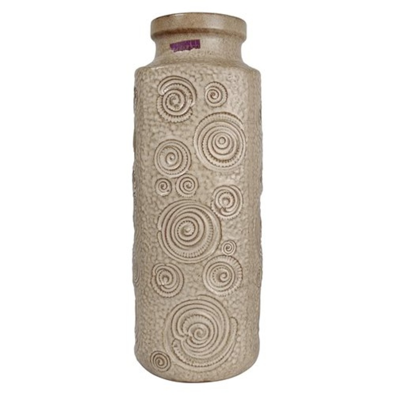 Large Fat Lava Rough Ceramic Vase in Earthy Tone by Scheurich, West Germany, 1970s for sale at Pamono