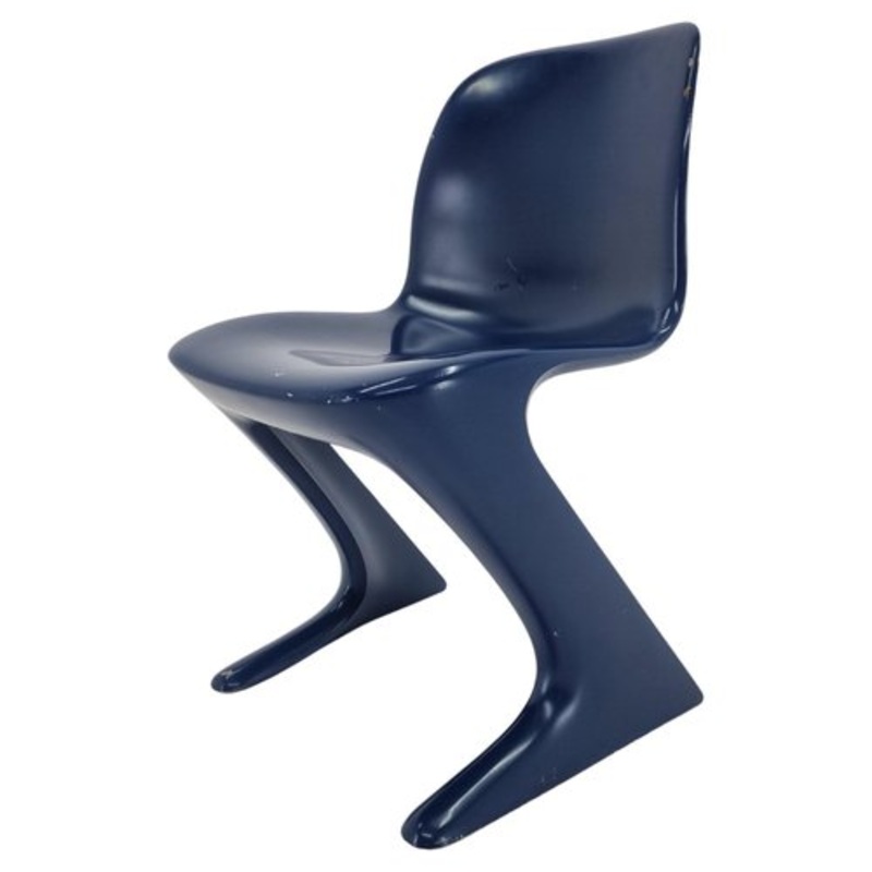 Mid-Century Blue Kangaroo Chair attributed to Ernst Moeckl, Germany, 1968 for sale at Pamono