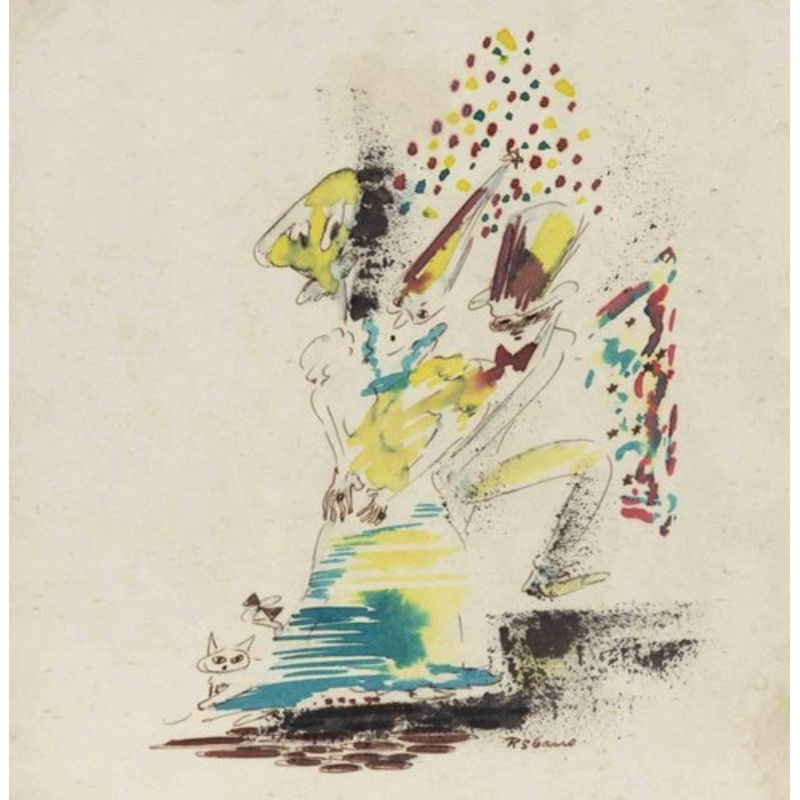 Piero Sbano, Composition, Watercolor, Mid-20th Century for sale at Pamono