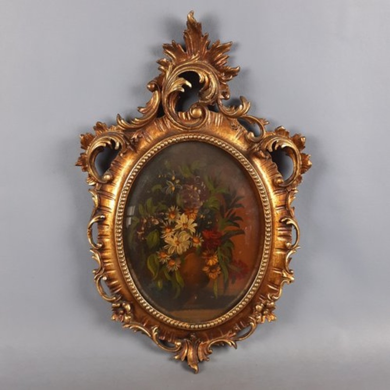 Still Life with Vase of Flowers, 1940, Oil on Board, Framed for sale at Pamono-PWG-2157350