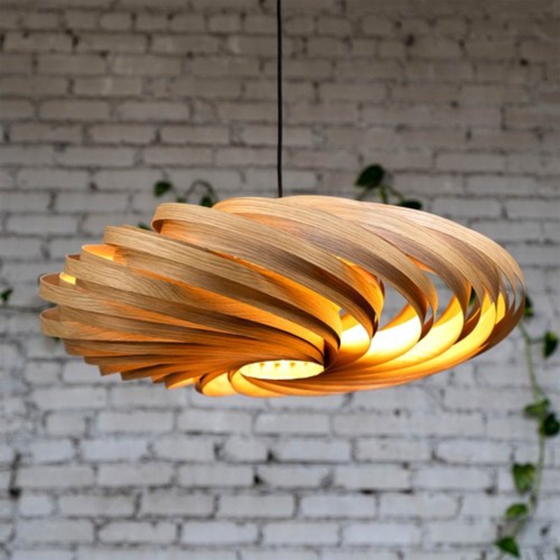 Veneria Oak Hanging Lamp for sale at Pamono