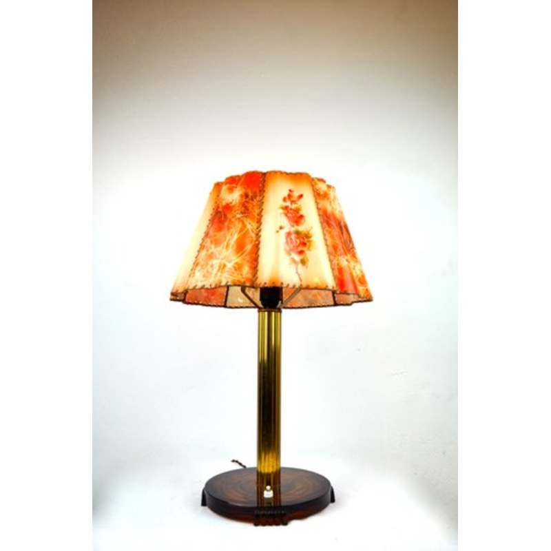 Vintage Art Deco Floral Table Lamp for sale at Pamono