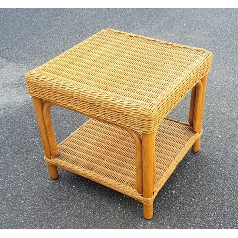 Vintage Wicker Side Table for sale at Pamono