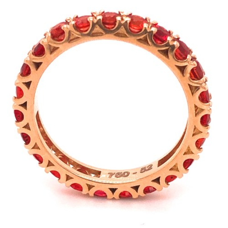 2.11K Brilliant Cut Natural Red Ruby & 18K Gold Eternity Band Ring from Berca for sale at Pamono