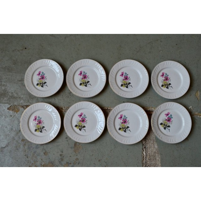 Bohemian Plates from Keller and Guerin Lunville Badonviller, Set of 8 for sale at Pamono