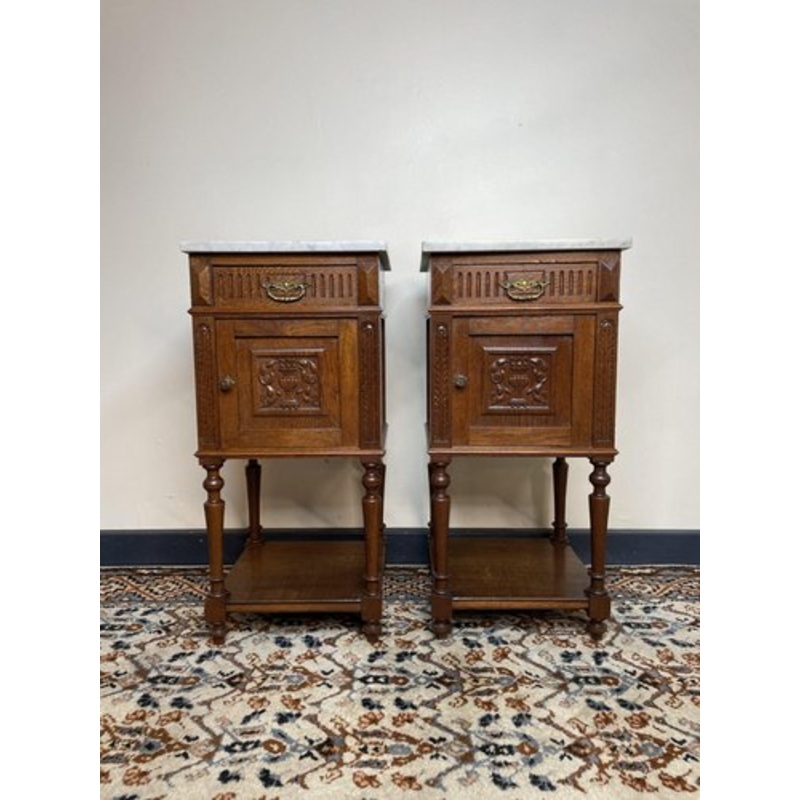 French Oak Nightstands, Set of 2 for sale at Pamono