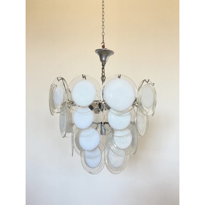 Glass Disc Ceiling Light from Vistosi, 1960s for sale at Pamono