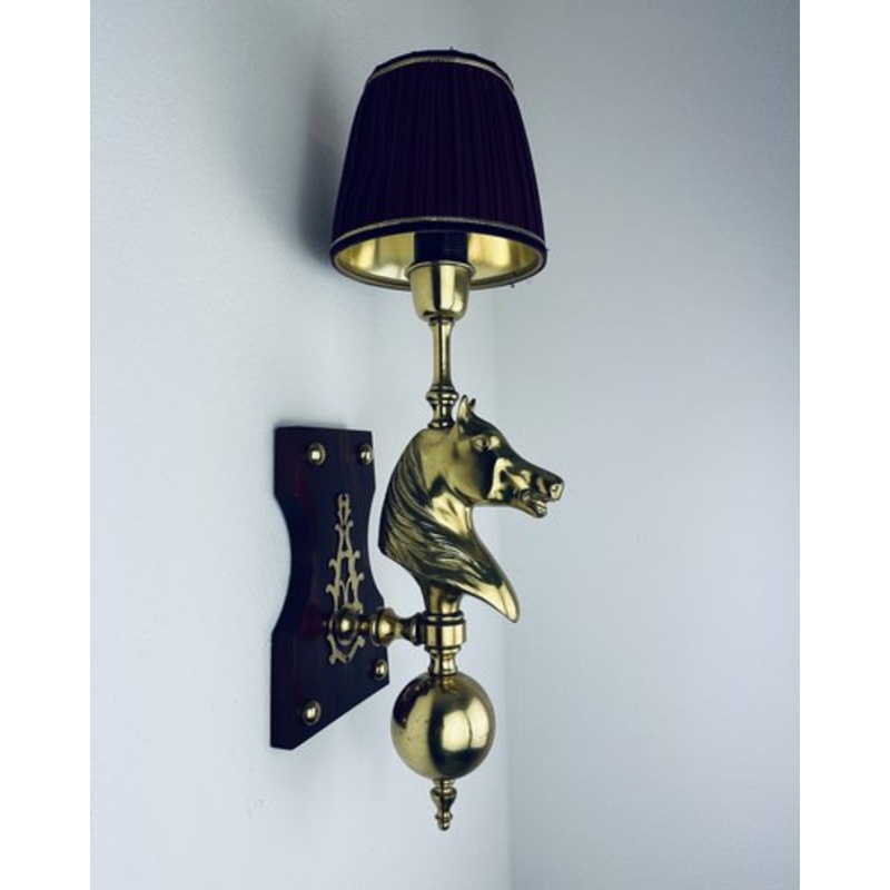 Horse Head Wall Lamp in Brass for sale at Pamono