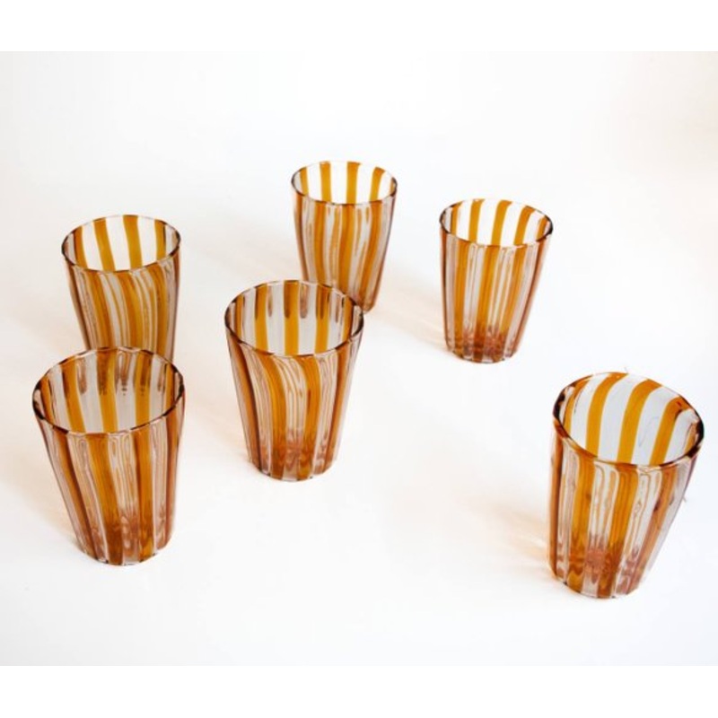 Italian Murano Cocktail Glasses in the style of Gio Ponti, 2004, Set of 6 for sale at Pamono