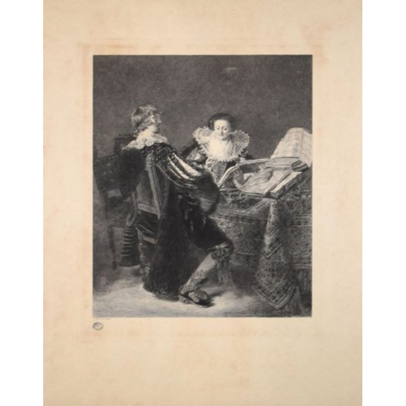 La Leon de Musique – Original Etching By Georges Henri Manesse – 1892 1892 for sale at Pamono