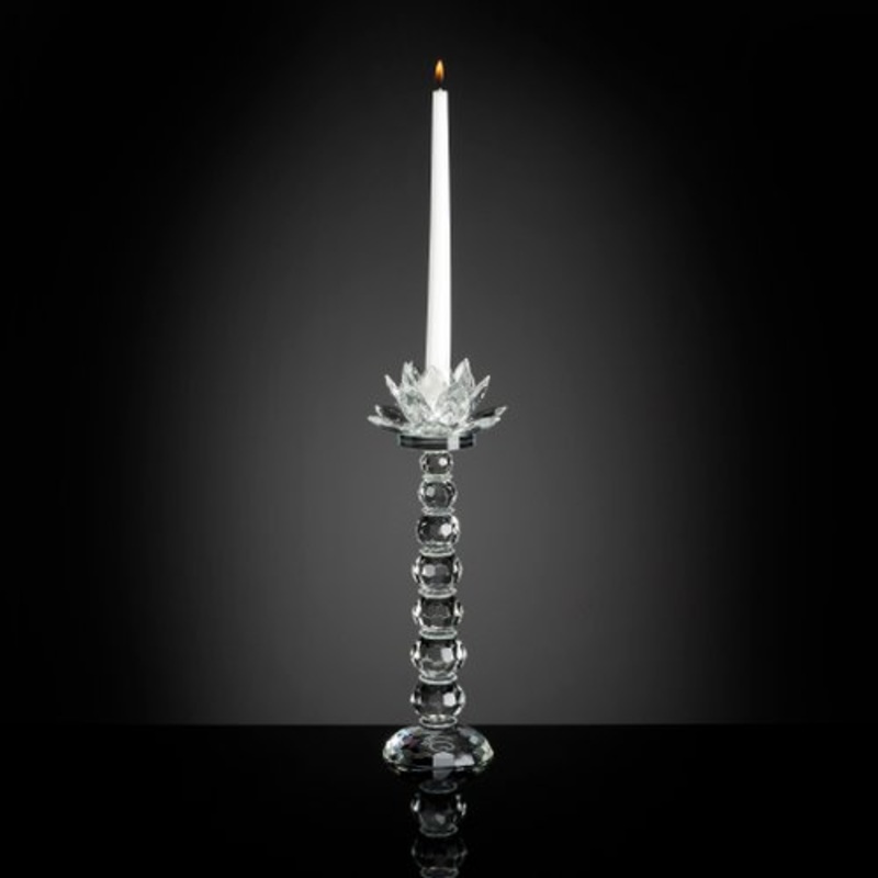 Large Lotus Stem Candleholder in Crystal Transparent from VGnewtrend for sale at Pamono
