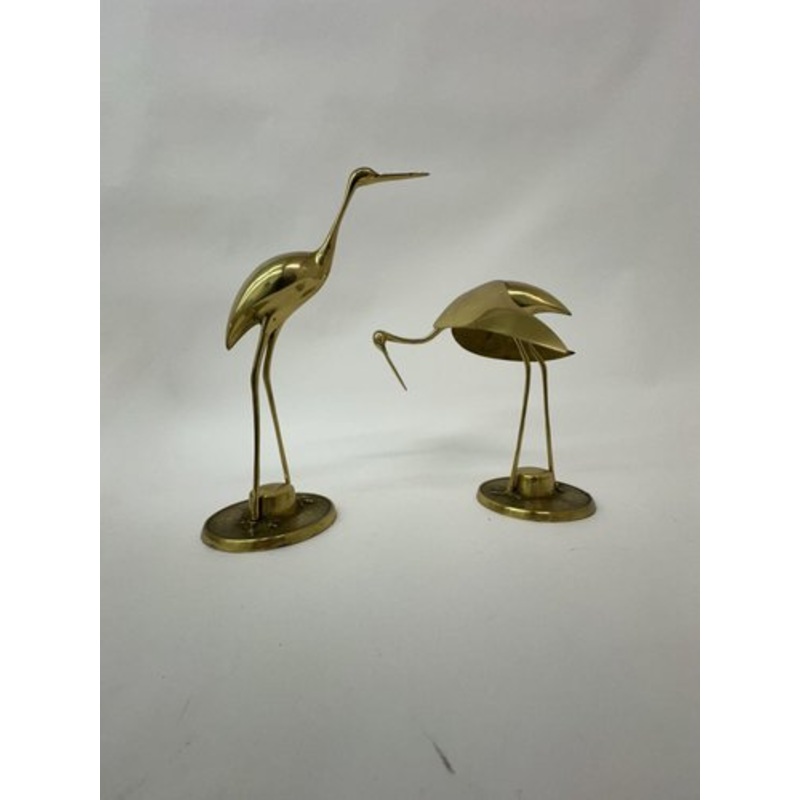 Large Mid-Century Brass Birds, 1970s, Set of 2 for sale at Pamono