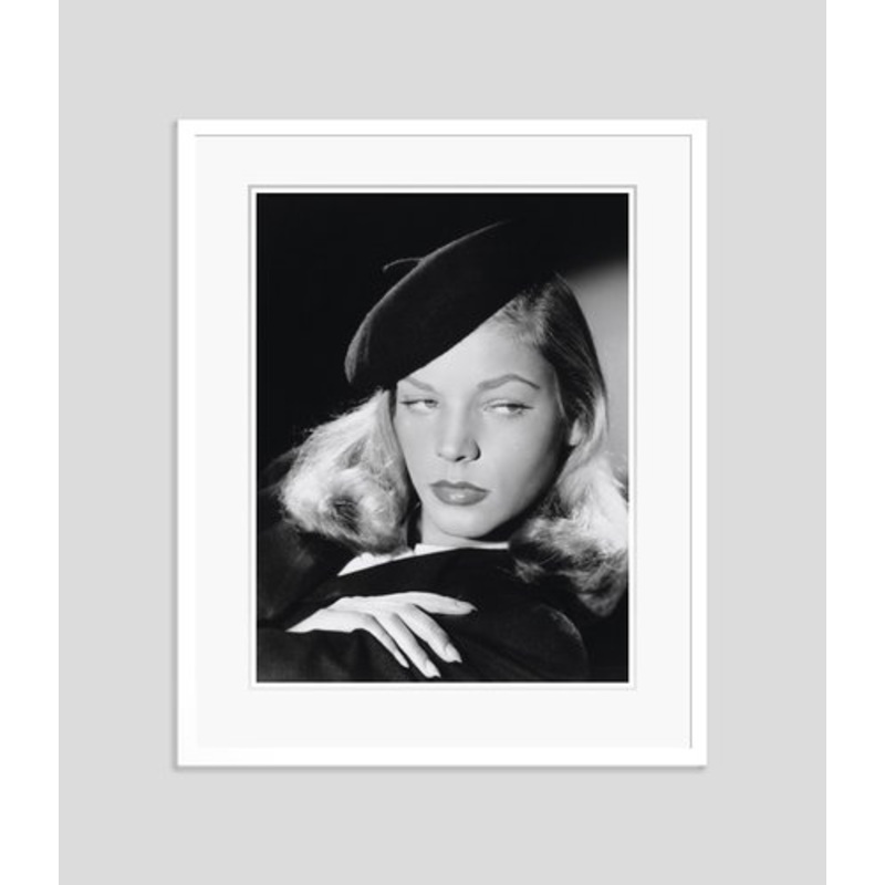 Lauren Bacall Archival Pigment Print Framed in White for sale at Pamono