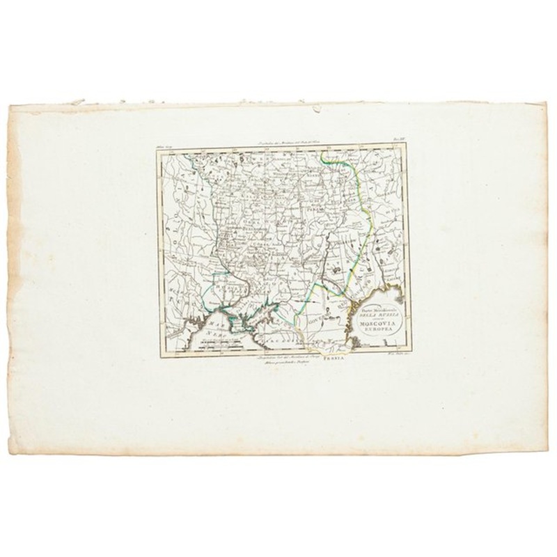 Marco Di Pietro, Map, Original Etching, 19th Century for sale at Pamono