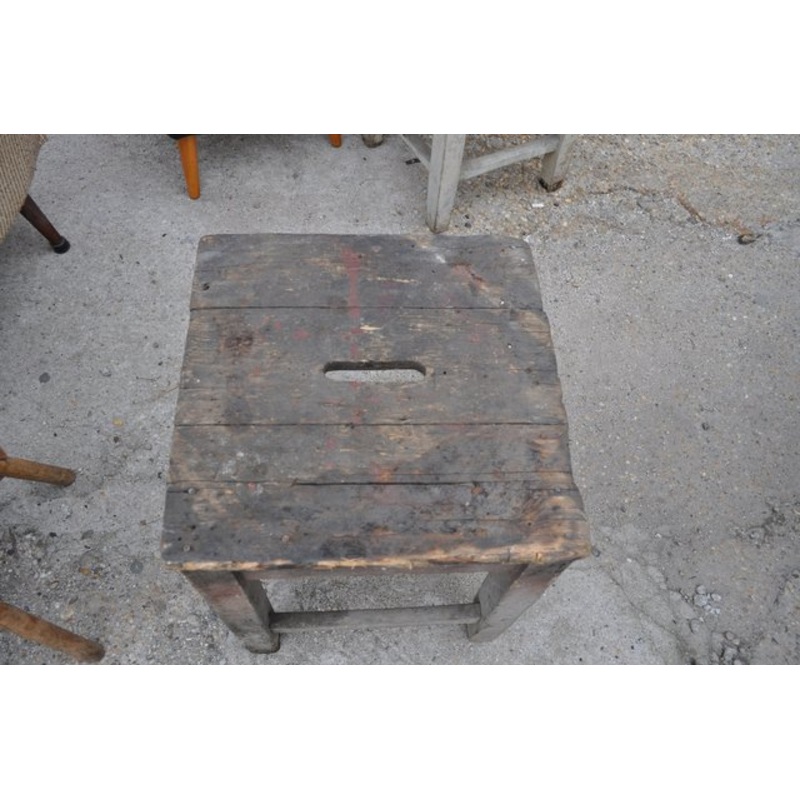 Rustic Workshop Stool, 1940s for sale at Pamono