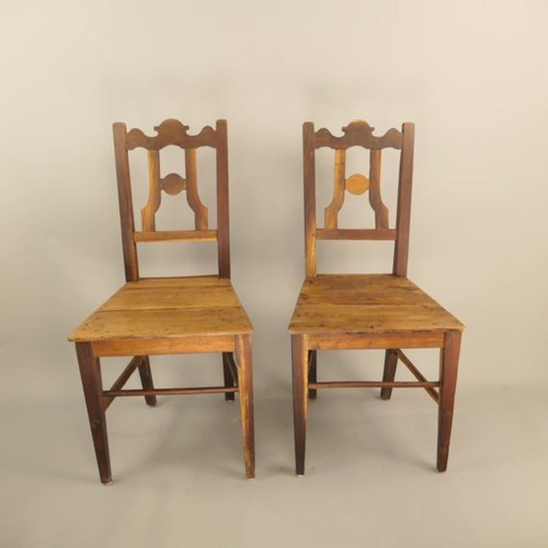 Set of Austrian Rural Plum Wood Chairs, 1820s for sale at Pamono