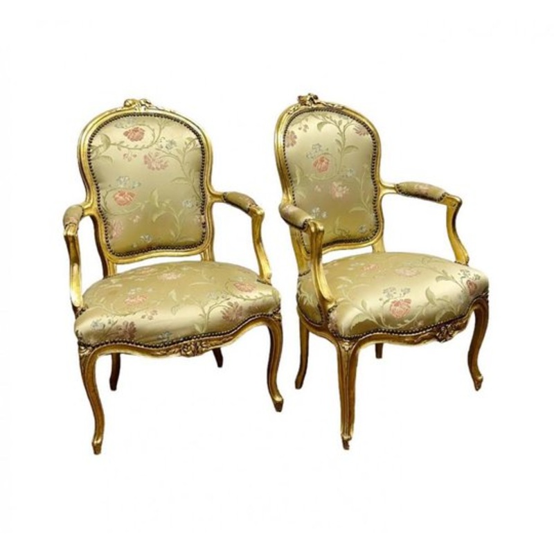 Set of Italian Giltwood Armchairs for sale at Pamono