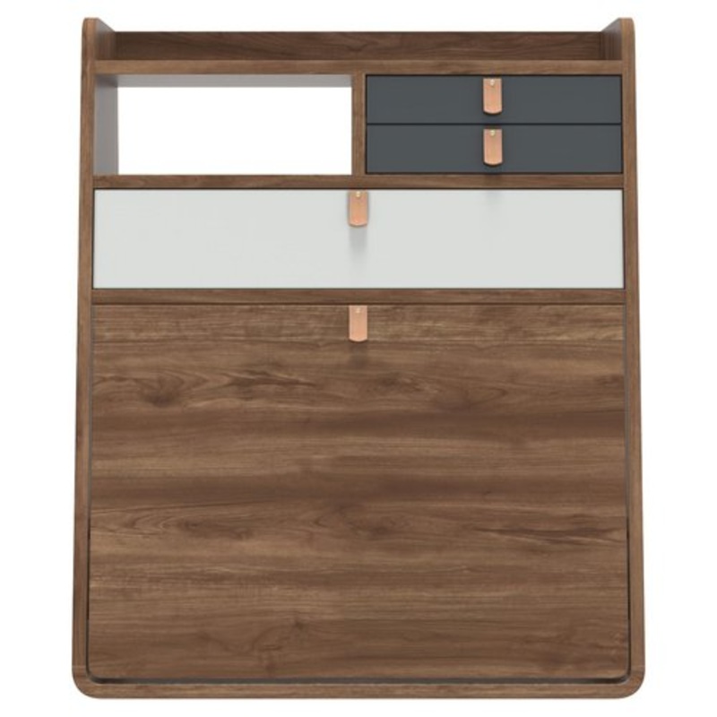 Slate Grey Drawers Gaston Floating Writing Desk in Natural Walnut by Harto for sale at Pamono-KYZ-2160812