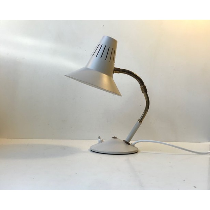 Vintage Norwegian Table Lamp with Brass Details from Elektrik, 1950s for sale at Pamono