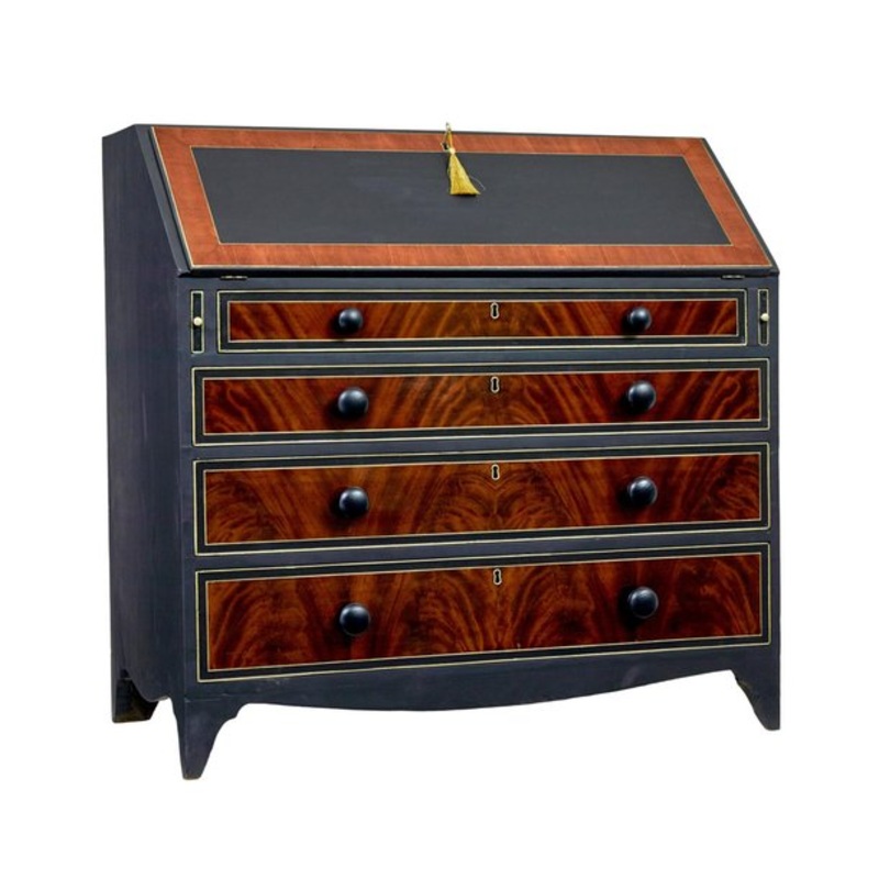 19th Century Victorian Painted Bureau, 1890s for sale at Pamono