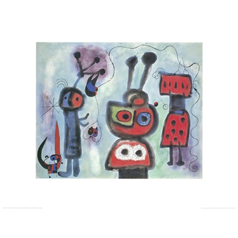 After Miro, L’oiseau au regard calme les ailes en flammes, Print for sale at Pamono