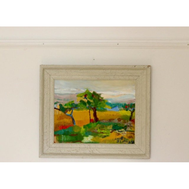 B. Edlund, Summer Landscape, 1947, Oil on Panel, Framed for sale at Pamono